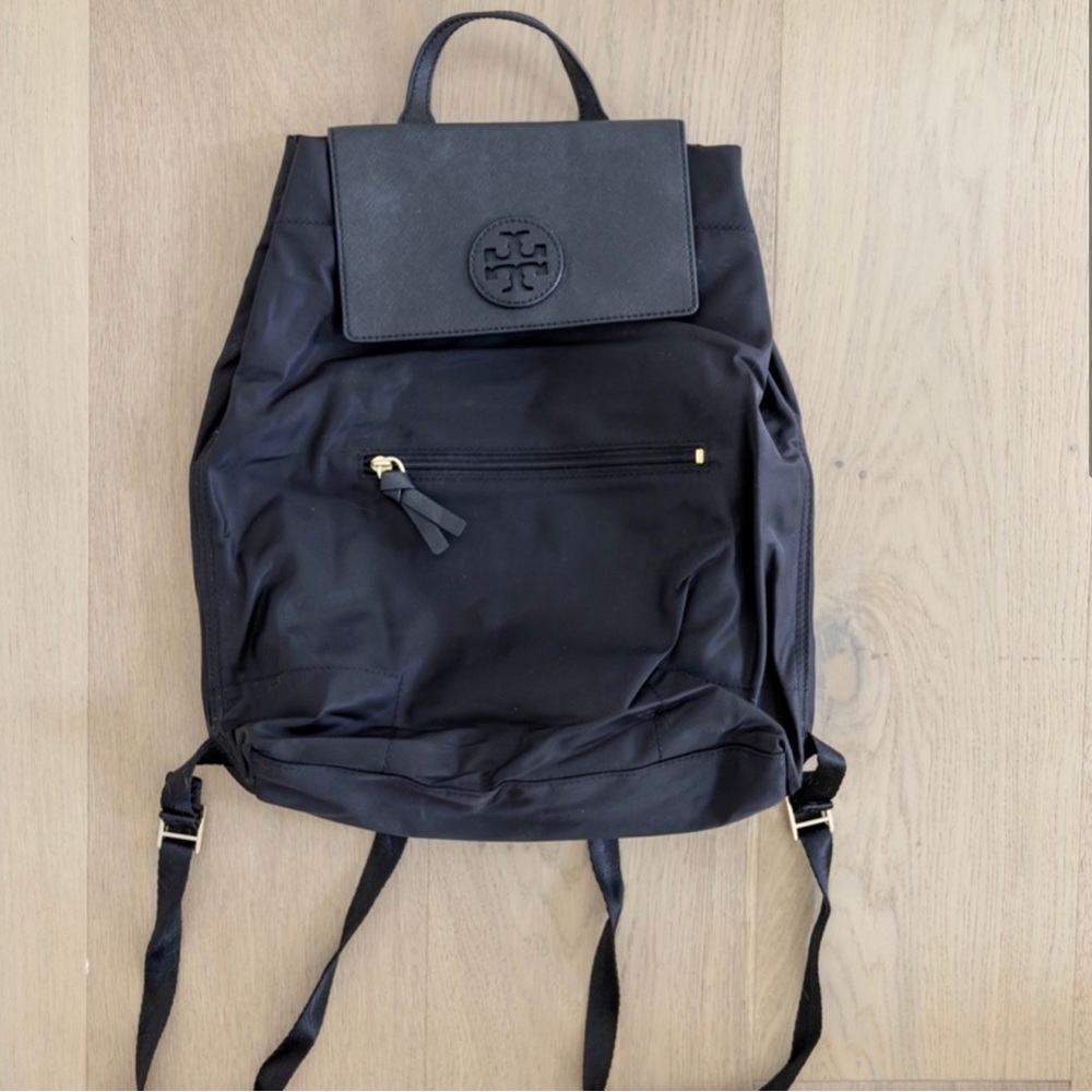 Tory Burch Black Nylon Packable Backpack